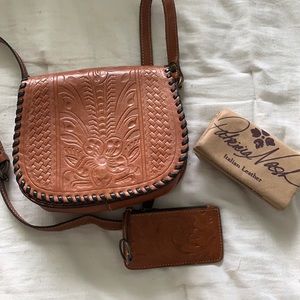 Patricia Nash Brown Leather Saddle Bag